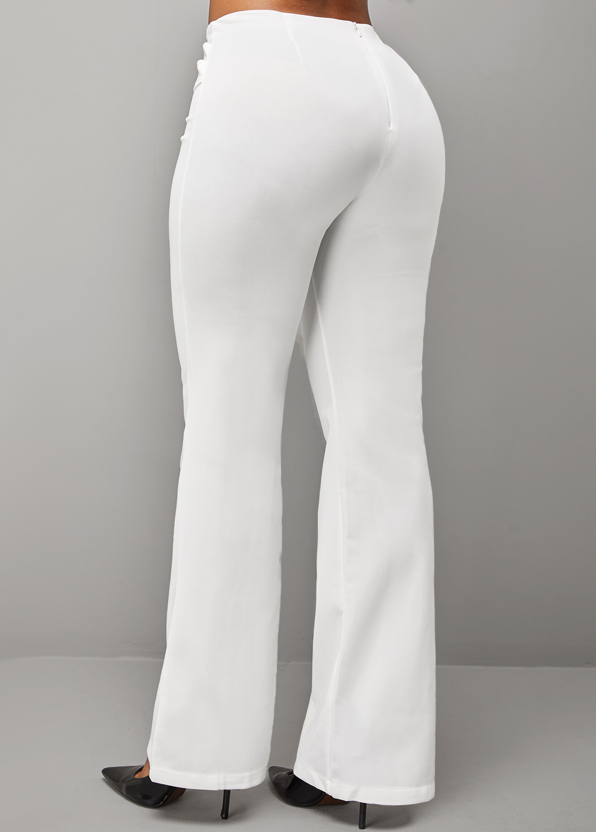 Breathable Straight Leg White Zipper Fly Pants