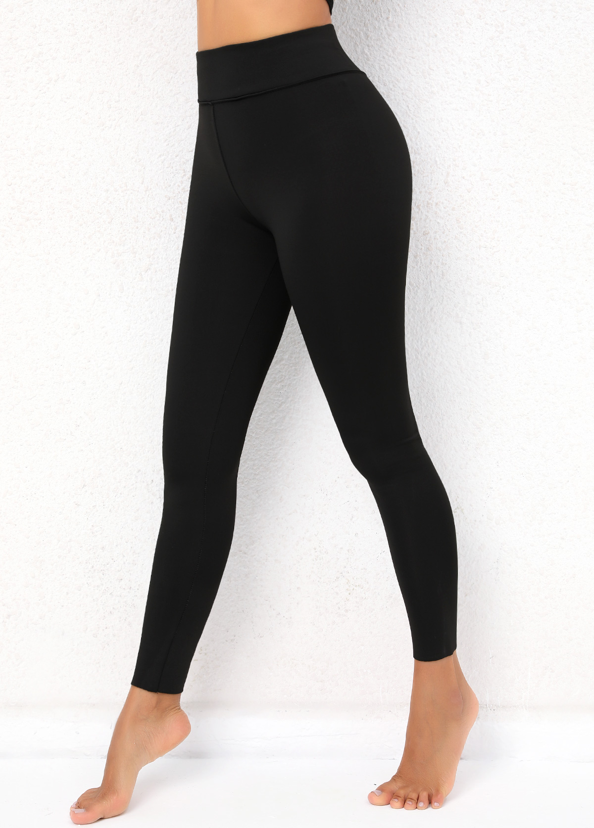 High Waisted Black Fleece Lined Leggings