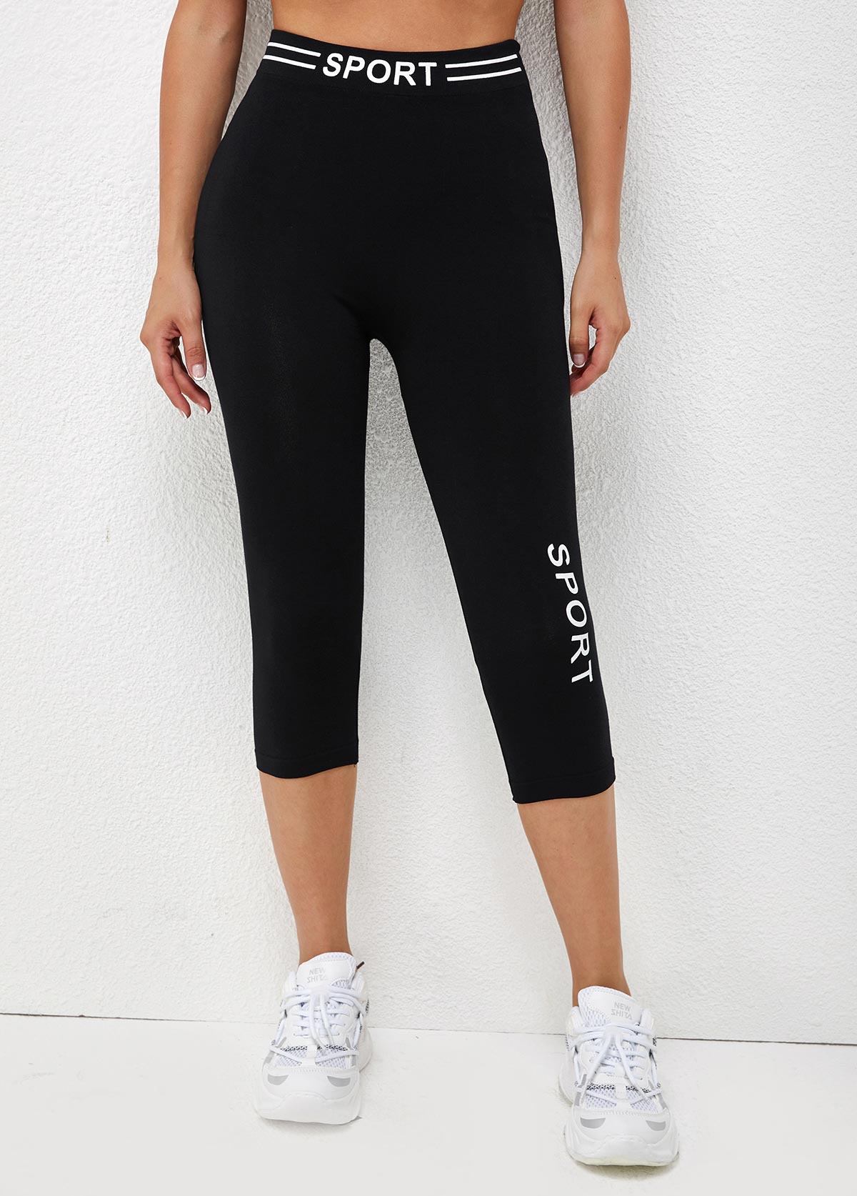 High Waisted Skinny Letter Print Pants